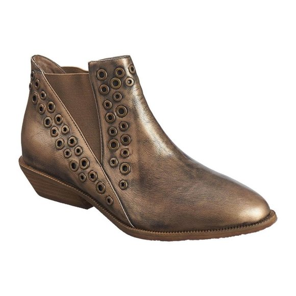 Antelope Shoes - NEW Antelope Grommet Chelsea Ankle Bootie in Bronze Metallic Leather Studded 7